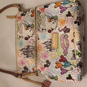 Disney World Dooney & Bourke Scribble Crossbody Zip Top Purse